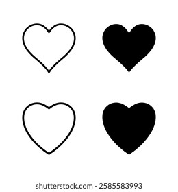 heart icon set color editable on white background