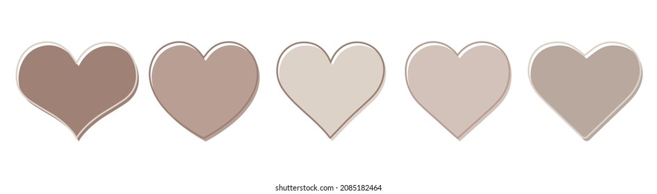 Heart icon set in different colors isolated on white background. Heart vector collection.