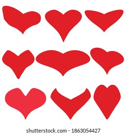 Icono de corazón conjunto ilustración de diseño plano