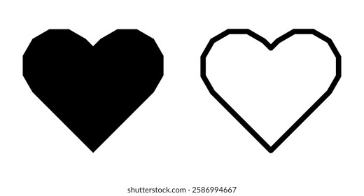 Heart icon set. flat illustration of vector icon on white background