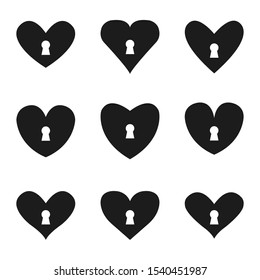 Heart icon set. Graphic template. Vector illustration
