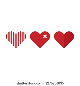 Heart icon set logo abstract valentines day romentic design vector art