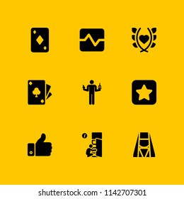 heart icon set. love, favourite and ace of clubs vector icon for graphic design and web