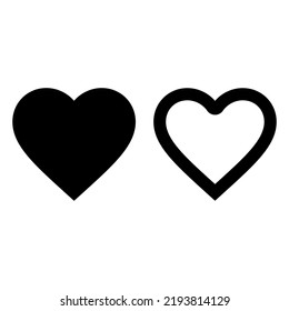 Heart icon set. Love symbol vector illustration. Like and dislike button.