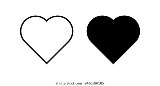 Heart icon set. for mobile concept and web design. vector illustration