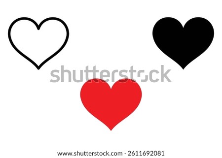 Heart Icon Set for Mobile Concept and Web Design Vector Illustration
