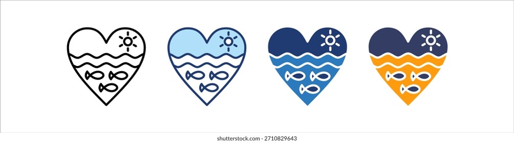 Conjunto de iconos de corazón Colección de estilo múltiple