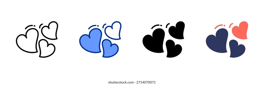 Heart icon set multiple style collection