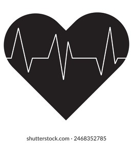  icono de corazón en color negro. Ilustración vectorial.
