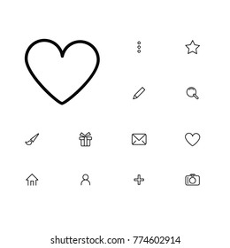Heart icon in a set on a red circle.
A set of thin, linear and modern icons for navigation, mobile and applications.