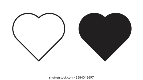 Heart icon set in thin line. vector illustrations for web