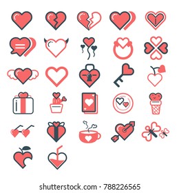 Heart icon set. Valentine's day
vector illustration