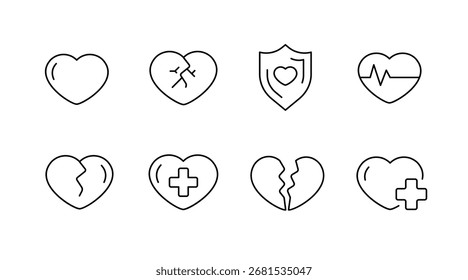 Conjunto de iconos de corazón. colección de Vector