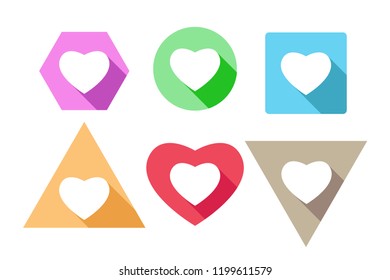 heart icon set, vector design