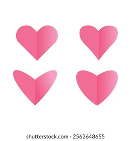 Heart Icon Set Vector Design.