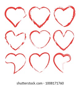 Heart icon set, vector hearts set