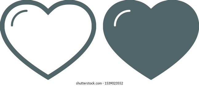 Heart icon set. Vector illustration