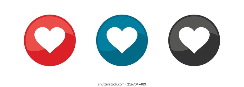 Heart icon set. Vector illustration.