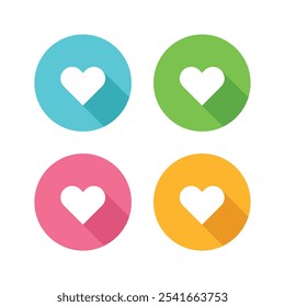 Heart icon set. Vector illustration