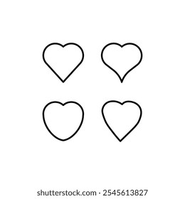 Heart icon set. Vector illustration.