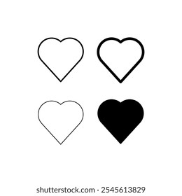 Heart icon set. Vector illustration.