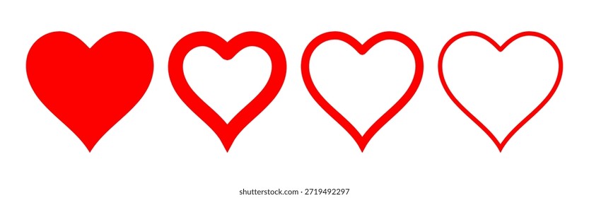 Heart icon set vector illustration isolated on white background