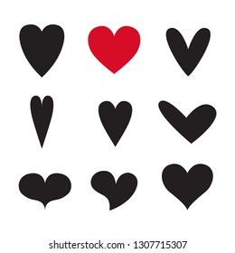 Heart icon set vector set isolated on white background vector illustaration eps 10