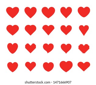 heart icon set vector. Logo element illustration. heart design. colored collection. heart concept. Can be used in web and mobile