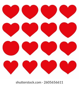 Heart Icon Set – Vector Love and Valentine Symbol Collection.