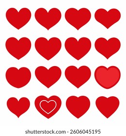 Heart Icon Set – Vector Love and Valentine Symbol Collection.