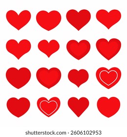 Heart Icon Set – Vector Love and Valentine Symbol Collection.