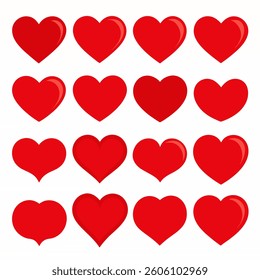 Heart Icon Set – Vector Love and Valentine Symbol Collection.