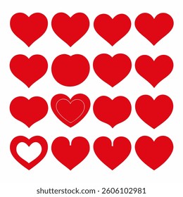 Heart Icon Set – Vector Love and Valentine Symbol Collection.