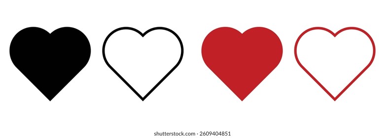 Heart icon set vector. love symbol vector on white background