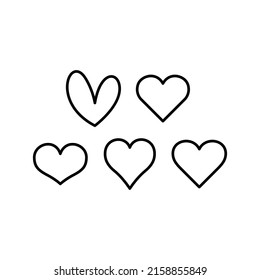 Heart Icon Set Vector Symbol Design Illustration