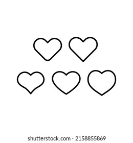 Heart Icon Set Vector Symbol Design Illustration