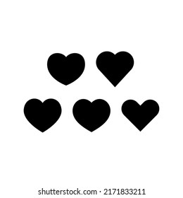 Heart Icon Set Vector Symbol Design Illustration