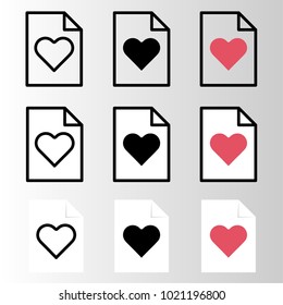Heart icon set vector. Valentine.