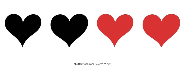 Heart icon set vector for valentine day design element 