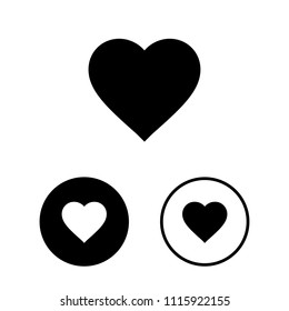 Heart icon set.Vector illustration