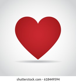 Heart icon with shadow on a gray background