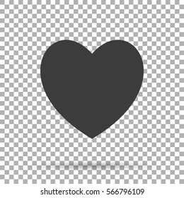 Heart Icon with shadow on isolate background, vector illustration for web design EPS10