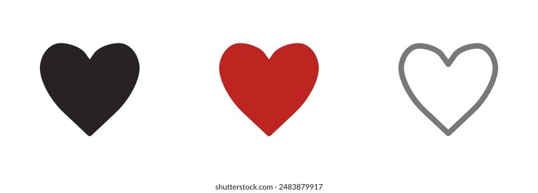 Heart icon, heart shape, Valentine heart icon, like button, love heart vector, love symbol, Valentine's day icon, like icon vector, button vector, like symbol