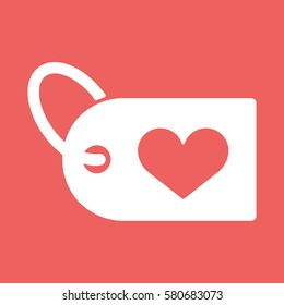 Heart icon with a shopping label. Flat vector illustration EPS10