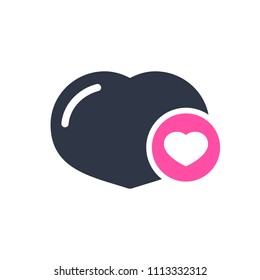 Heart icon, signs icon with heart sign. Heart icon and favorite, like, love, care symbol. Vector illustration