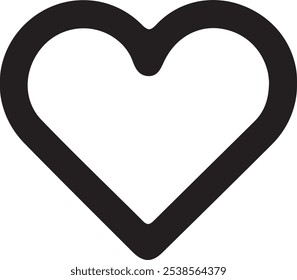 Herzsymbol Silhouette Vektorformat mit weißem Hintergrund. Herzsymbol