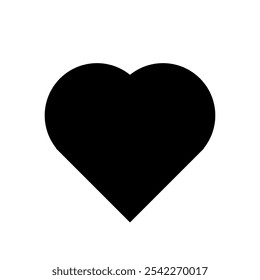 Heart icon. Simple black shape. Love symbol. Vector illustration.