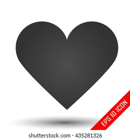 Heart icon. Simple flat logo of heart on white background. Vector illustration.