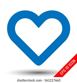 Heart icon. Simple flat logo of heart on white background. Vector illustration.