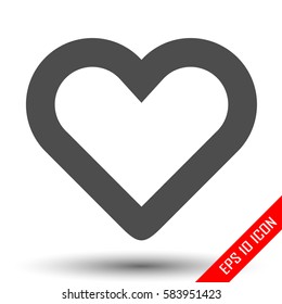 Heart icon. Simple flat logo of heart on white background. Vector illustration.